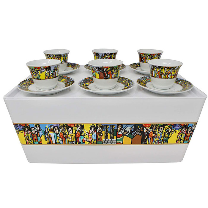 2022 hot sale ethiopian coffee set with rekebot saba arts for ceremony