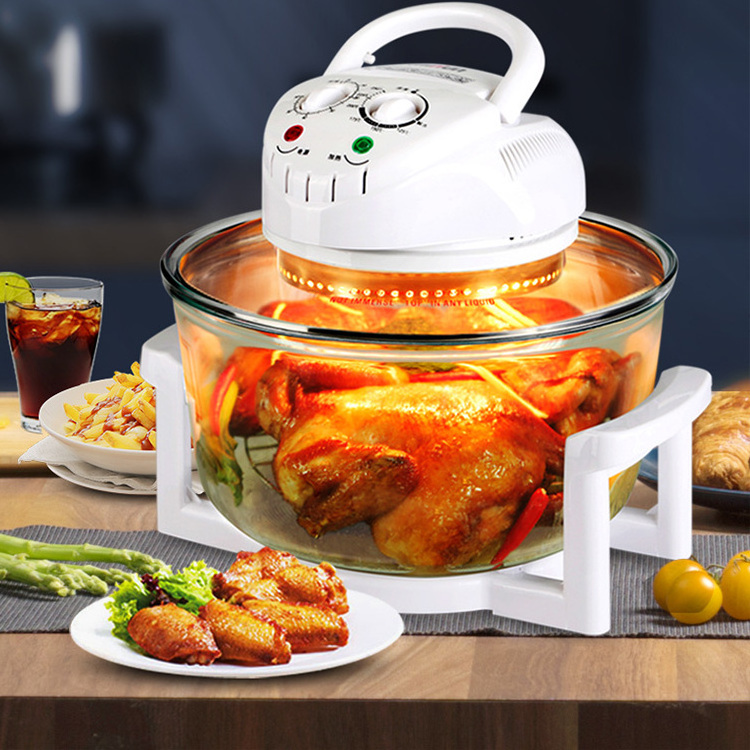 8in1 20L 3500W Smart Digital Deep Glass Electrical Round  Air Fryer Electric Convection Halogen Oven