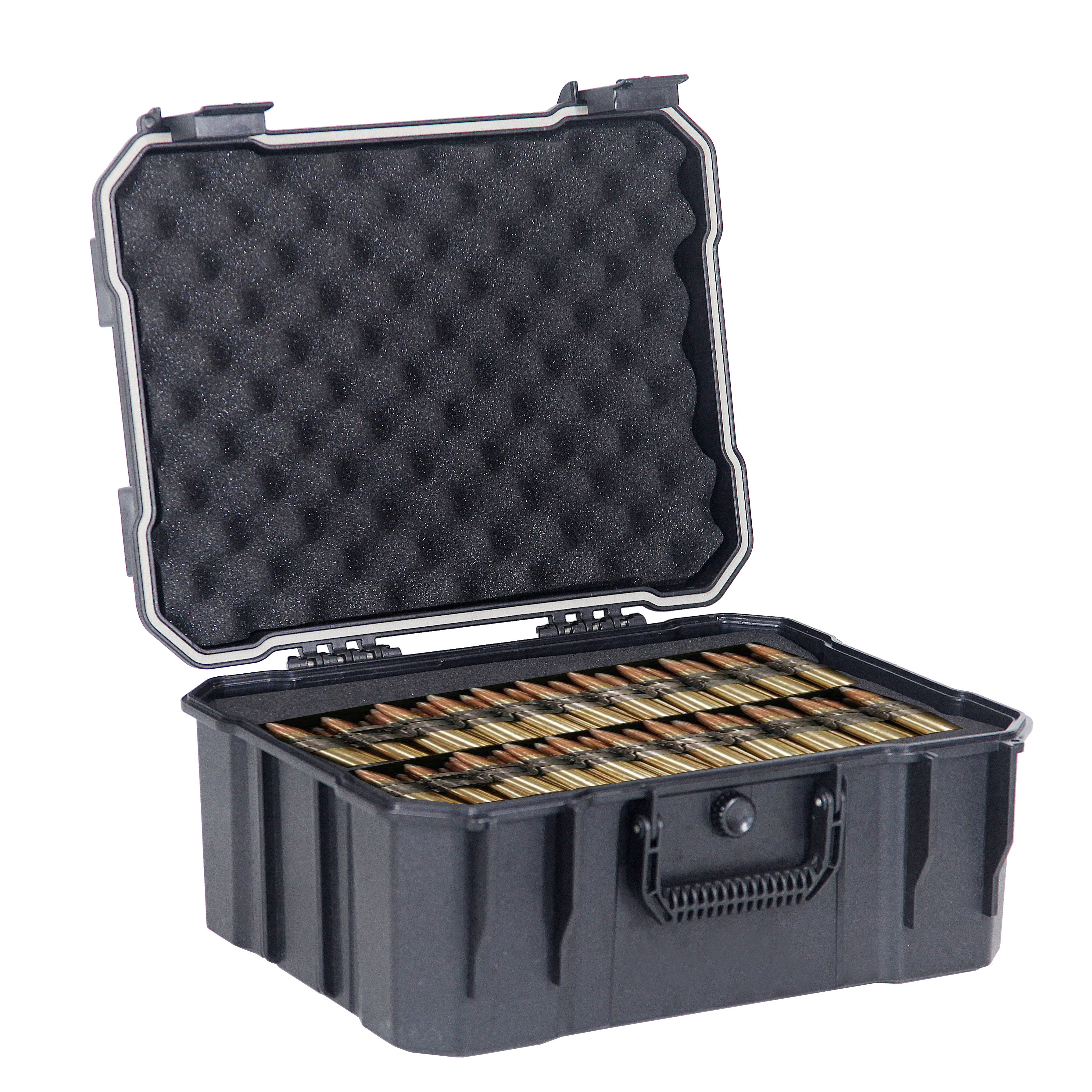 Wholesale ammo can plastic waterproof outdoor hard shell fireproof ammo case with handle