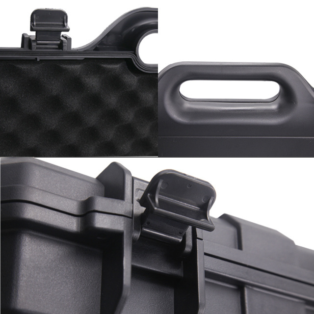 Factory Custom gun case hard plastic box waterproof equipment hard case with pluck foam