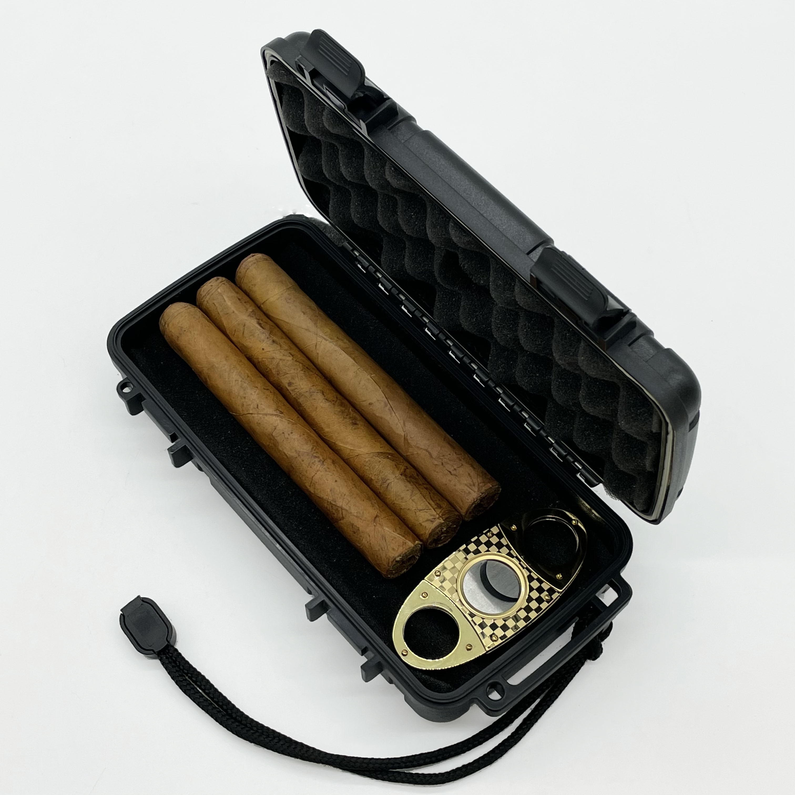 Manufacturer Custom Cigar Carry Travel Humidor Box Plastic Cigar Case with cutter