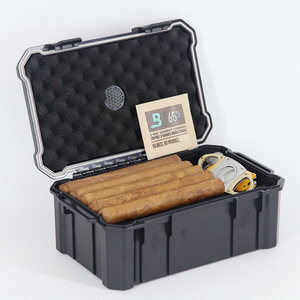 High quality Waterproof Plastic Cigar Case Portable Plastic Cigar Boxes Travel Cigar humidor Hard for outdoor