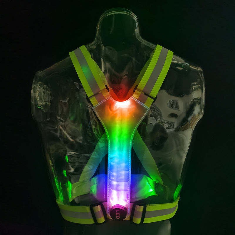 seller USB led light up safety vest flash both back and front for riding and running at night super glow vest