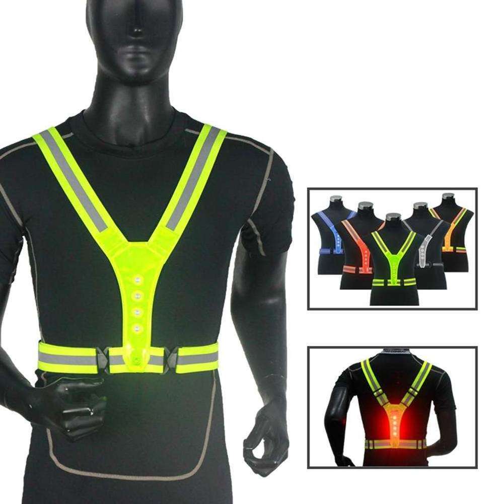 USB Recharge Style High Visibility Security And Safety Clothing Reflective Safety Vest With Led Lights