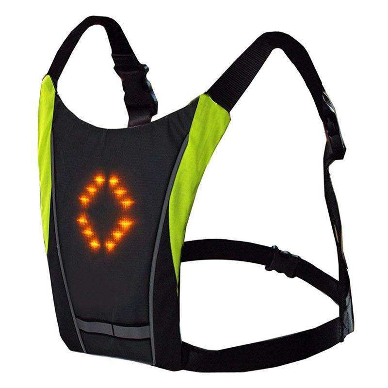 LED Wireless Reflective Luminous Safety Warning Direction Bicycle Led Turn Signal Vest for Night Cycling