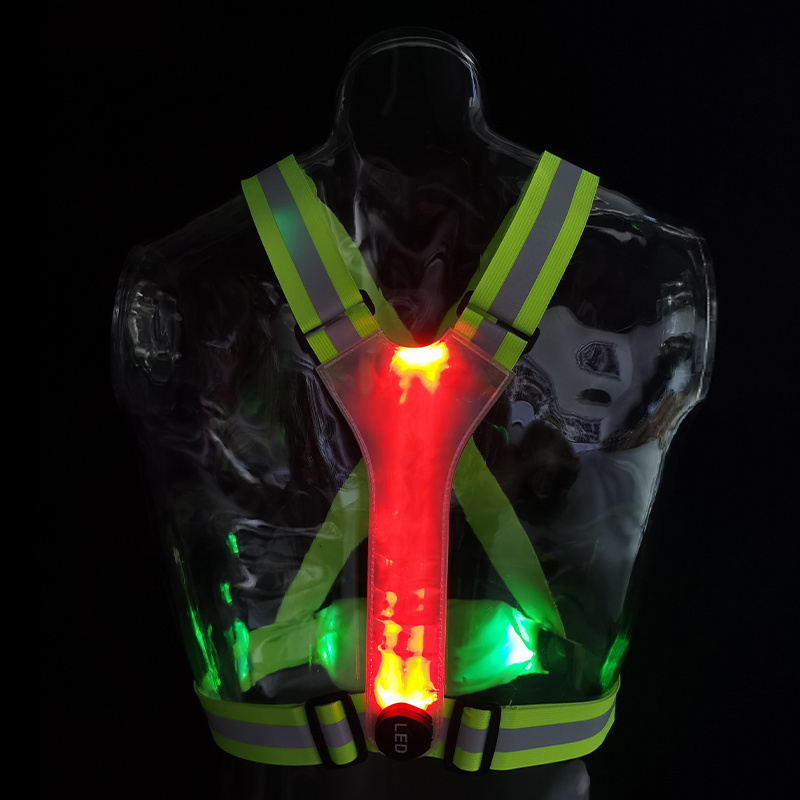 seller USB led light up safety vest flash both back and front for riding and running at night super glow vest