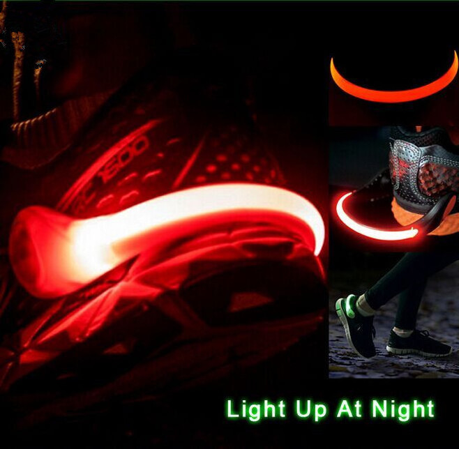 Safty Caution LED Plastic Street Walking Running Shoe Light Noctilucence Elastic Clip Night Runner Jogging Light