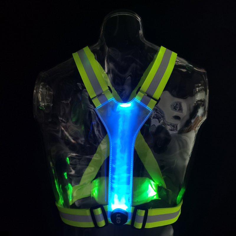 seller USB led light up safety vest flash both back and front for riding and running at night super glow vest