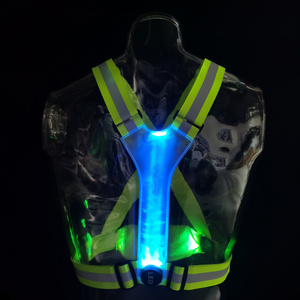 seller USB led light up safety vest flash both back and front for riding and running at night super glow vest