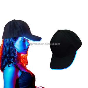 LED design high quality advertising new design caps luminous mountaineering light 6-panel cotton sun baseball cap hat