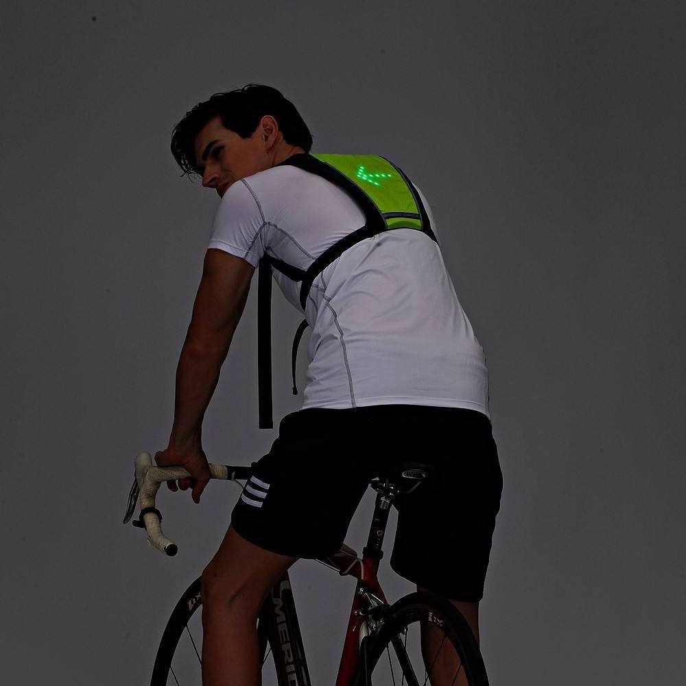 LED Wireless Reflective Luminous Safety Warning Direction Bicycle Led Turn Signal Vest for Night Cycling