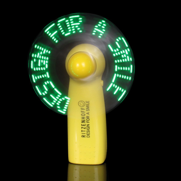 Shenzhen Promos New Product Mini Portable Handy Led Custom Message Battery Fan, Programmable Led Display Handheld Electric Fan