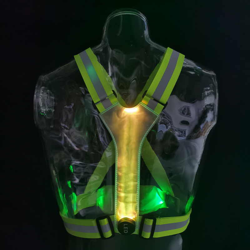 seller USB led light up safety vest flash both back and front for riding and running at night super glow vest