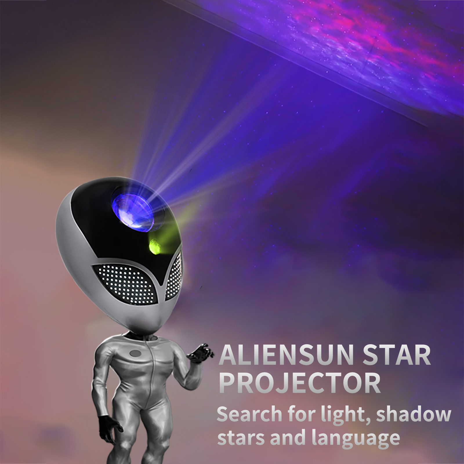 2022 Space Aliensun Projector Lamp, Skylight Room Galaxy Star Projector Starry Sky Night Light