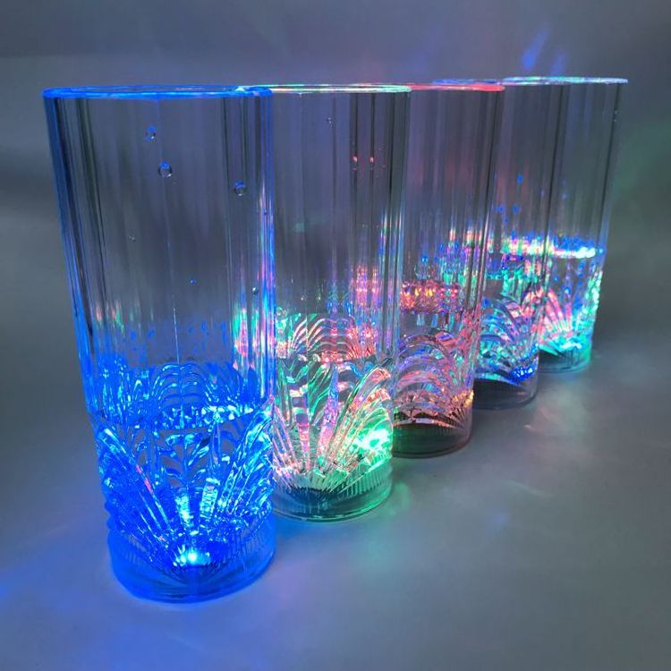 Party Supplies Plastic LED Flashing Glass 270ML Liquid Activated LED Drinking Cups