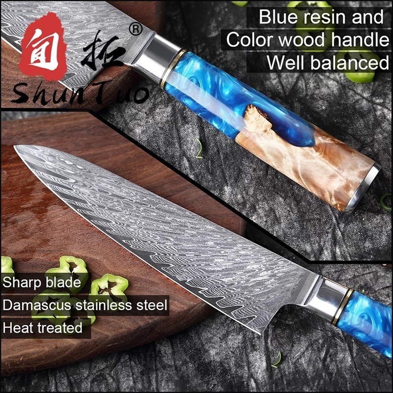 7Pcs pakistan dasmasco luxo facas wholesale knives chinese knifes damascus steel 73 layers custom oem knife