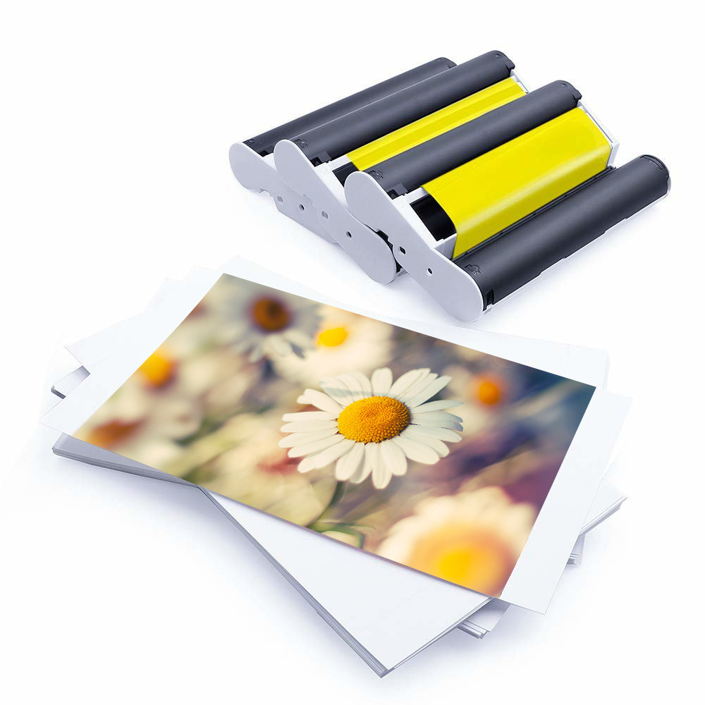 High glossy photo paper adhesive matte photographic paper 3 Ink Cartridge+108 sheets for canon selphy cp1300