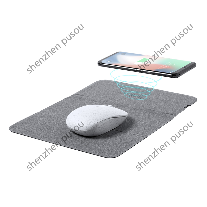 Non-slip base and integrated smartphone holder charger rpet Mousepad with built-in wireless charger