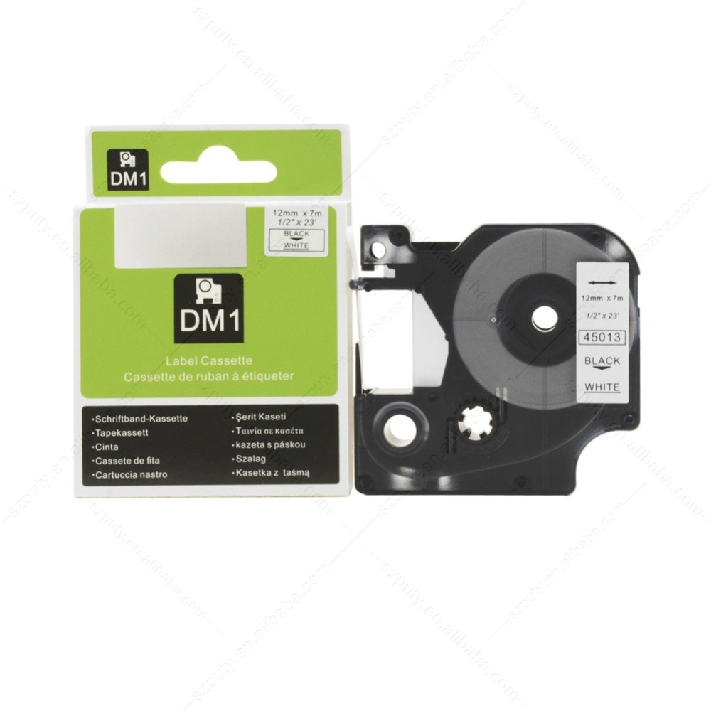 Wholesale 12mm Black on White Dymo D1 Label 45013 Label Printer Tape Cartridge