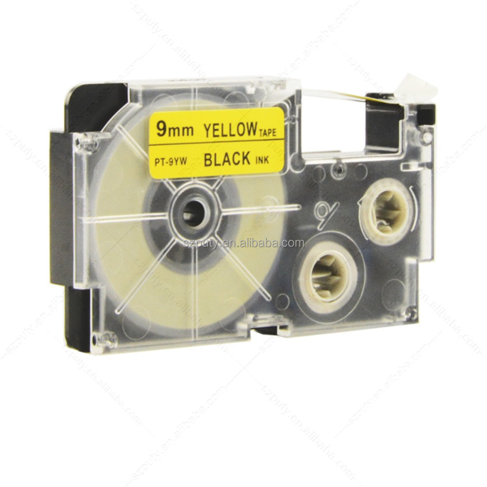 PUTY Black on Yellow 9mm Printer Ribbon PT-9YW XR-9YW Compatible Tape Cartridge For KL-60L label Printer ez label machine tape