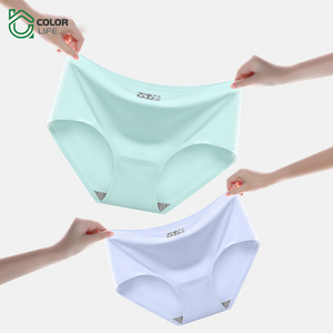 New Arrival Middle Rise Panties Ice Silk Seamless Ladies' Underwear for Women Multi-color Plain Factory Woven Women Shorts 1pcs