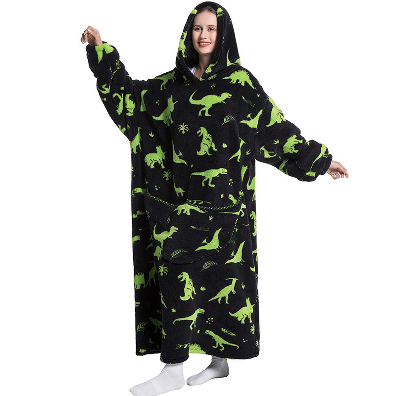 Wearable Blanket Hoodie oversized fleece Blanket hoodie Sweatshirt with Hood TV blanket