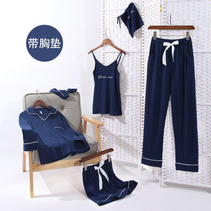 wholesale women loungewear 7 pcs pijama set femme sleeping suits Lady cotton casual wear 100% Cotton Pajamas