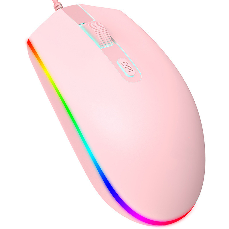 USB Wired Optical Mouse Computer Peripherals Electronic Games Colorful RGB Running Lantern Mouse