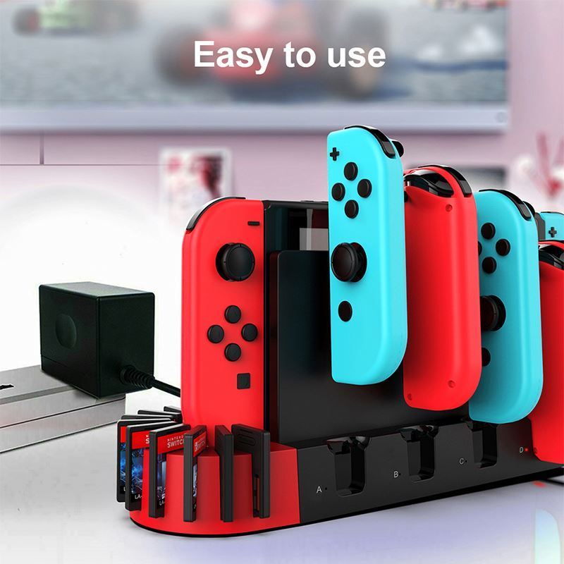 Nintendo Switch IPEGA PG-SW071 4 Port Holder 9 Games Slots Joycon Charging Station  For Nintendo Switch Console Charger Stand