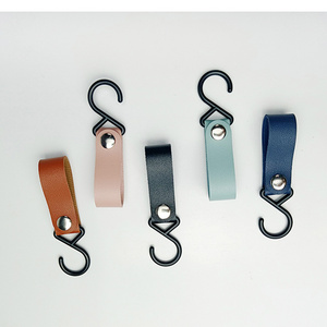 Factory Wholesale Leather Kitchen  Hanger Hook Camping Hanging Hooks Apron Pot Hook for Home and outdoor