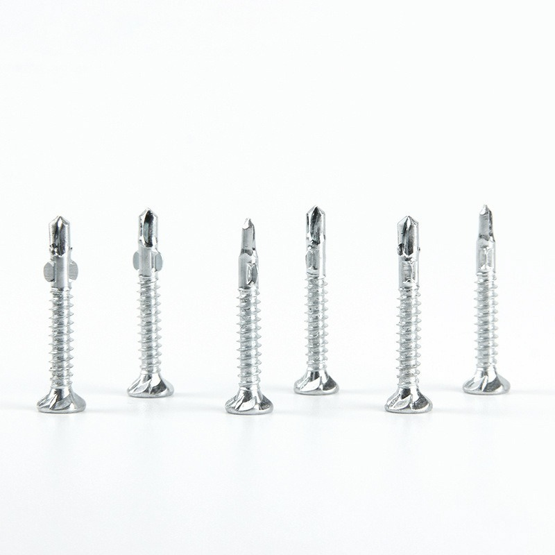 blue white zinc Cross recessed countersunk head tapping screws