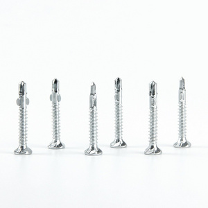 blue white zinc Cross recessed countersunk head tapping screws