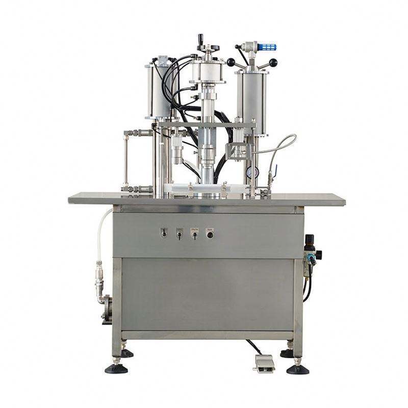 Semi-automatic pneumatic Aerosol Can /Aluminum Can Filling Capping Machine Whipped Cream Spray Bottle Aerosol Filling Machine