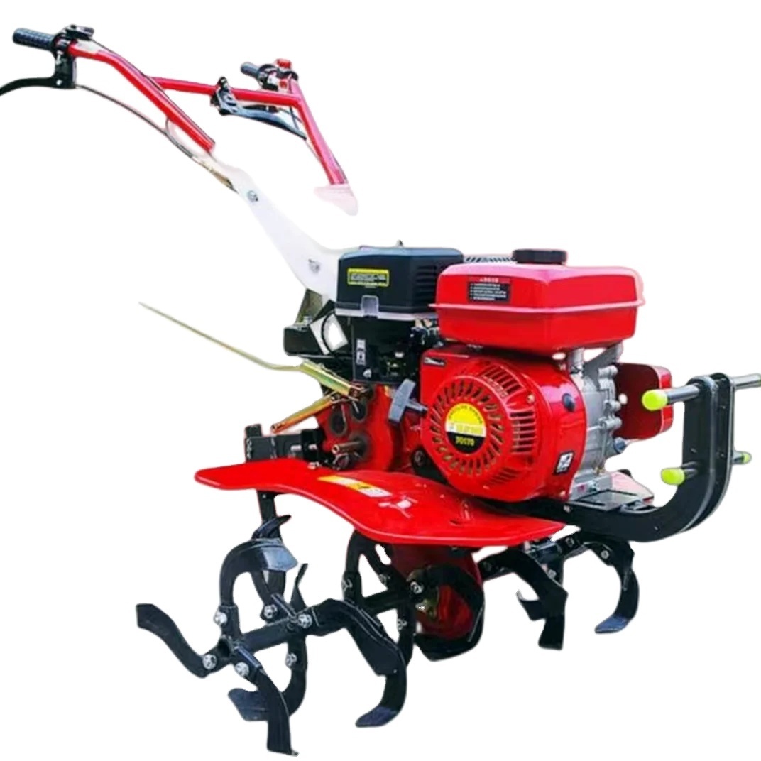 7HP 4 Stroke Belt Drive Agricultural Gasoline / Petrol Power Tillers Garden Rotavator / Cultivator Tiller