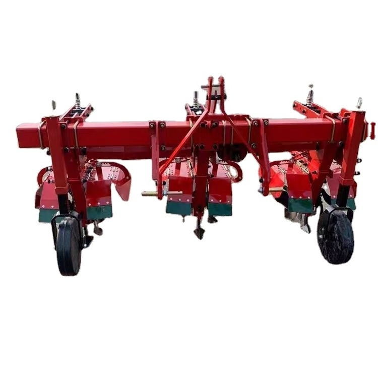 Agricultural Tractor With Double Potato Cultivator Rotary Cultivation Machine Two Row Spacing Adjustable Soil Cover Machine