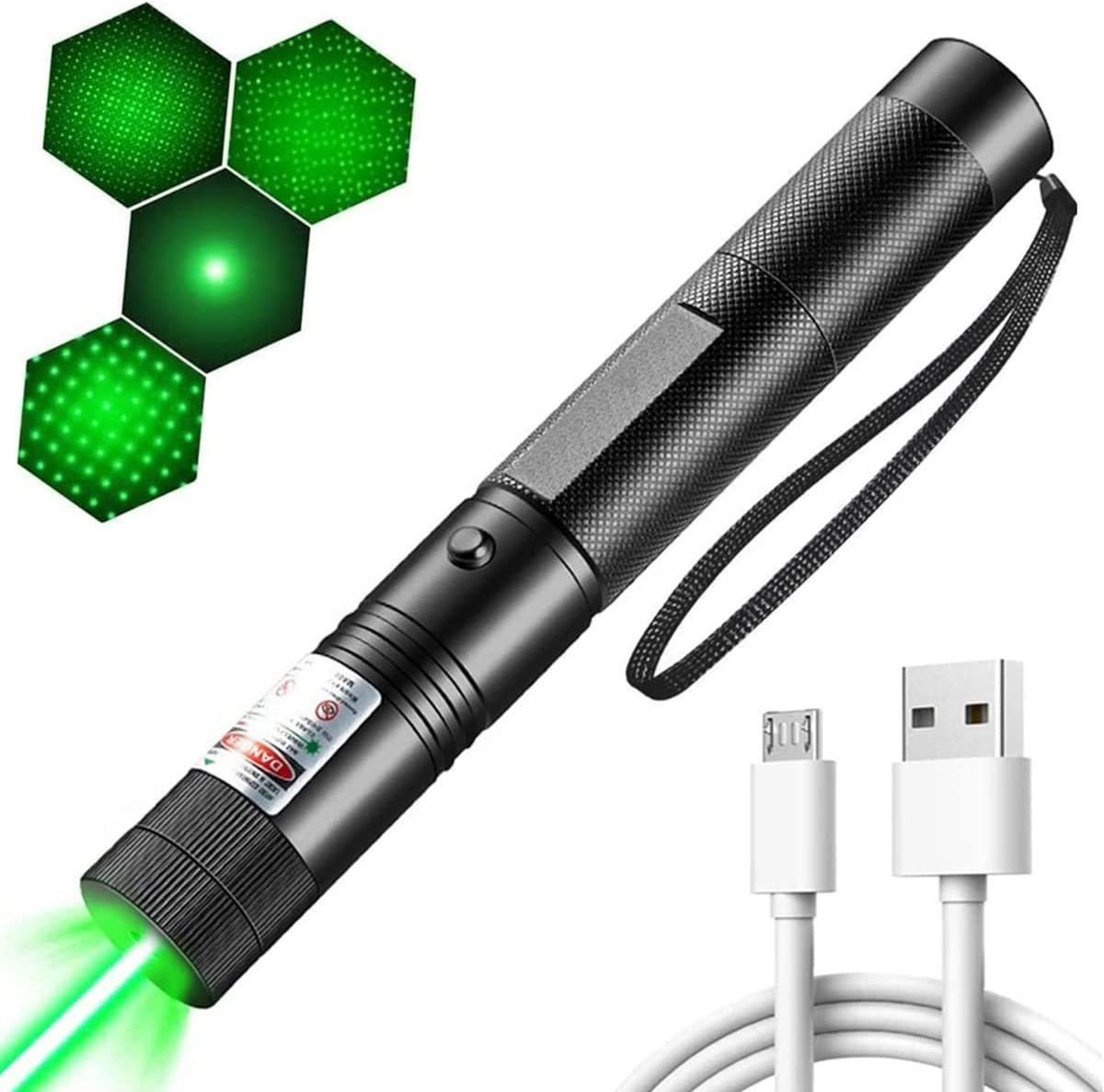 Strong Beam Green Laser Pointer Pen 990 Miles 532nm Lazer Torch USB Rechargeable