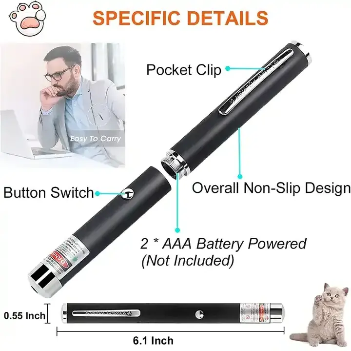 Powerful Blue 1mW Laser Pen cat Dog toy Pointer Lazer Focus Light Visible Beam