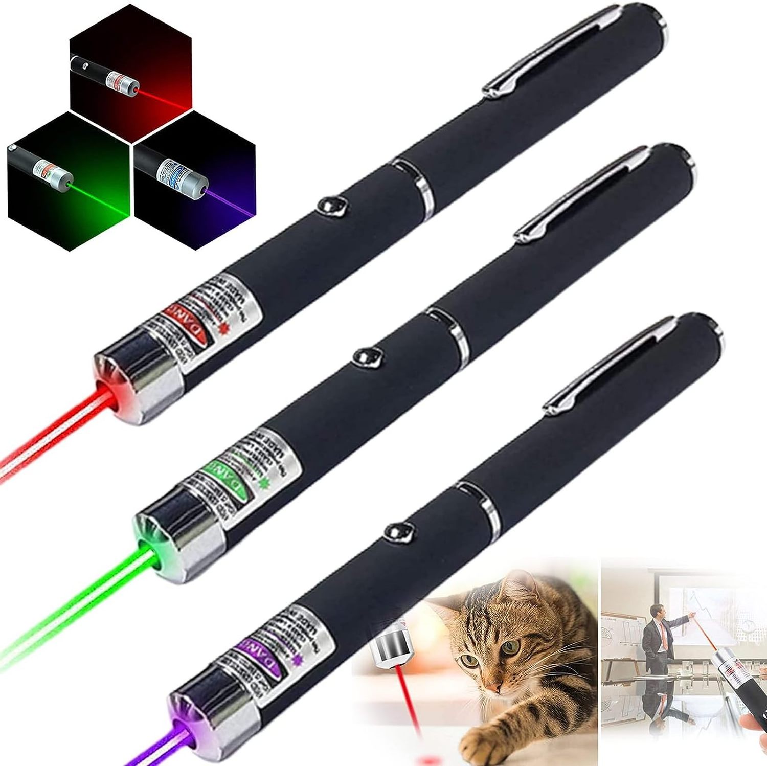 Purple Beam Laser Pointer Pen Powerful 1MW Blue Lazer Light Cat Pet Toy