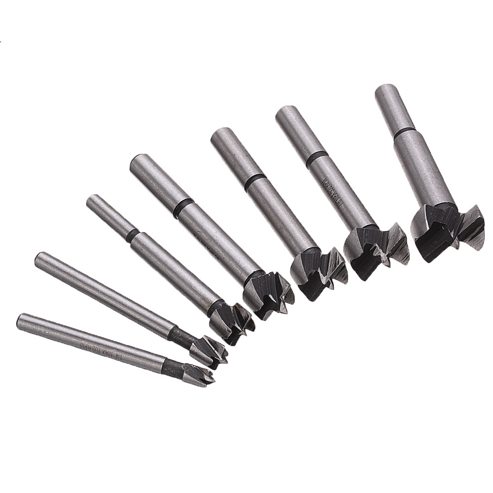 7Pcs 6-25mm Woodworking Hinge Opener  Forstner Drill Bits  Set Woodworking Boring Wood Hole Saw Cutter Drill Bit