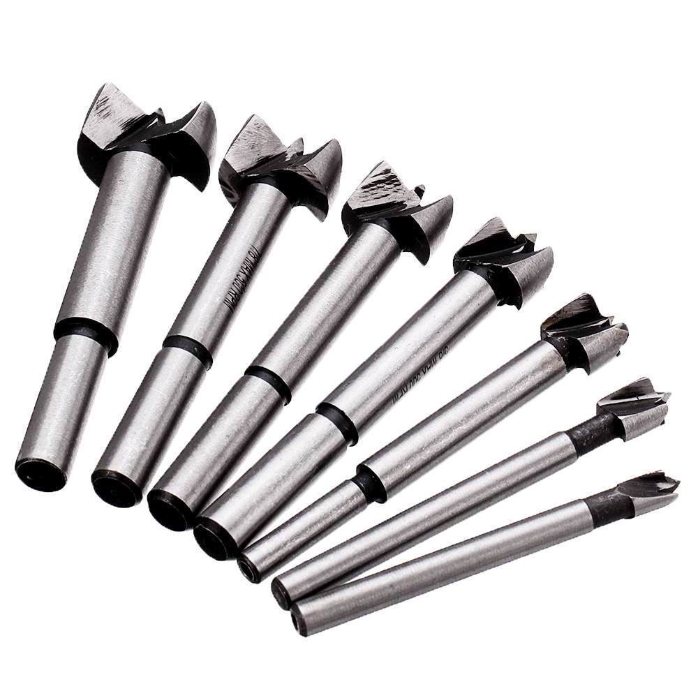 7Pcs 6-25mm Woodworking Hinge Opener  Forstner Drill Bits  Set Woodworking Boring Wood Hole Saw Cutter Drill Bit