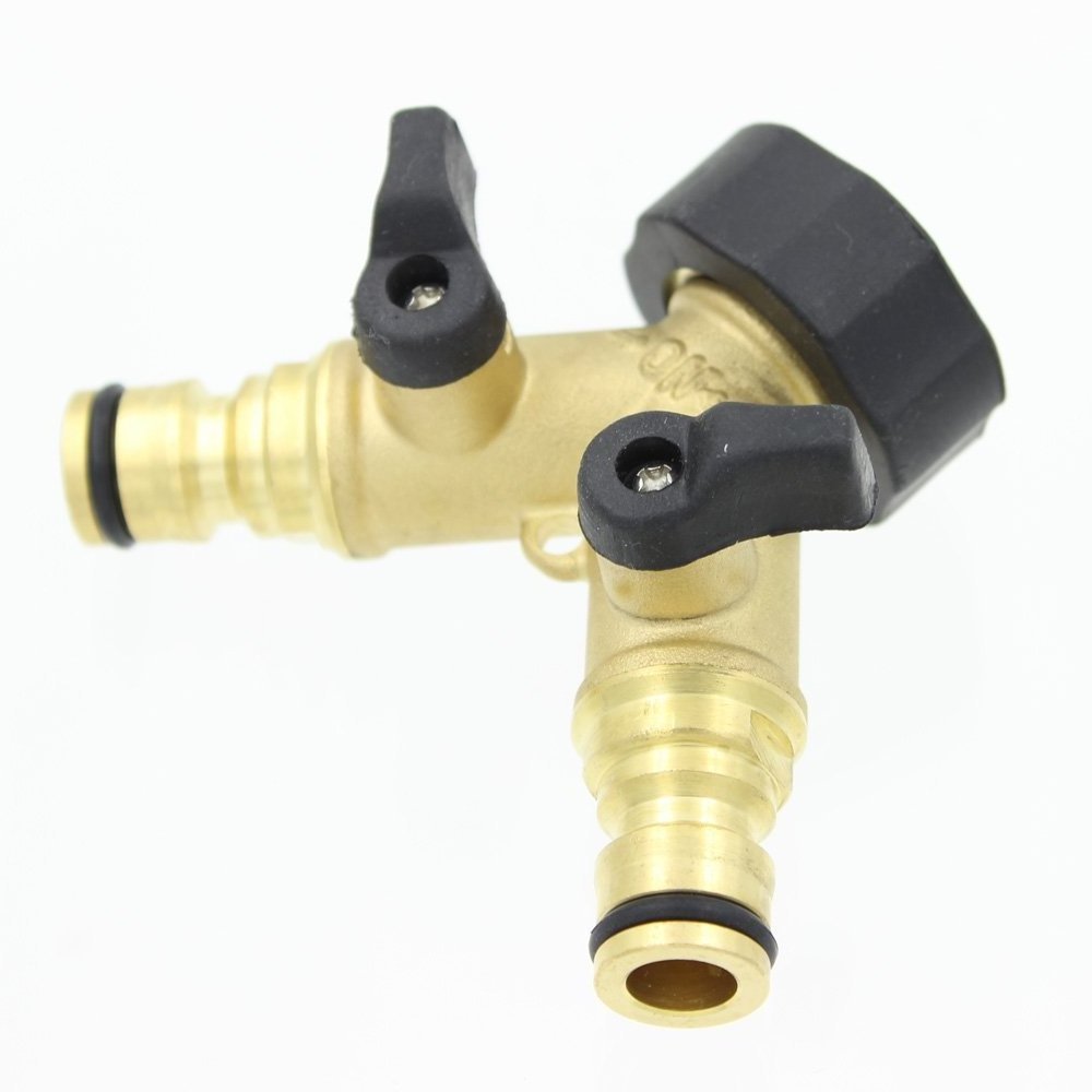 Brass 2-way Garden Tap Female 3/4 Y Irrigation Valve Water Splitter Quick Connector Garden Hose Splitter