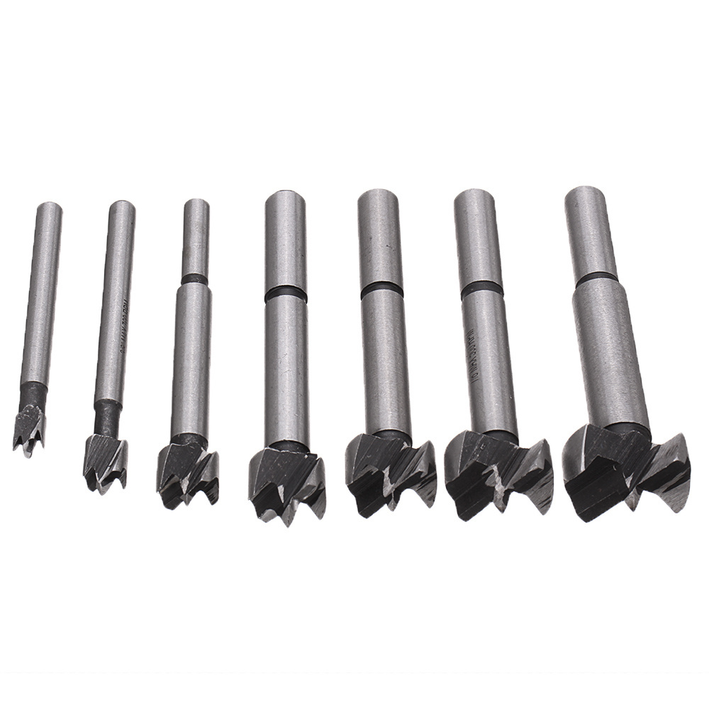 7Pcs 6-25mm Woodworking Hinge Opener  Forstner Drill Bits  Set Woodworking Boring Wood Hole Saw Cutter Drill Bit