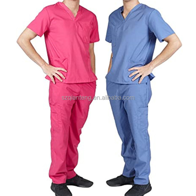 AQTQ Custom Fashion Polyester Spandex Cotton Spa Salon Nursing Medical Hospital Nurse Designer Scrubs Uniforms Sets for Men