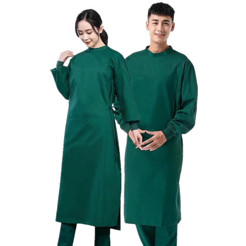 AQTQ Medical Hospital Operating Room Chlorine Resistant Scrub Nurse Doctor Uniforms Washable Reusable Long Sleeve Surgical Gowns