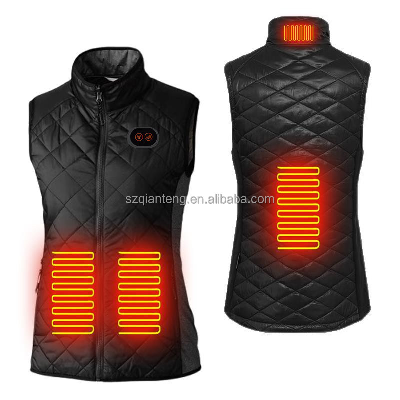 Thermal Lightweight Motorcycle Heated Hunting Riding Back Massage Winter Sleeveless USB Charging Heating Jackets  Vests Woman