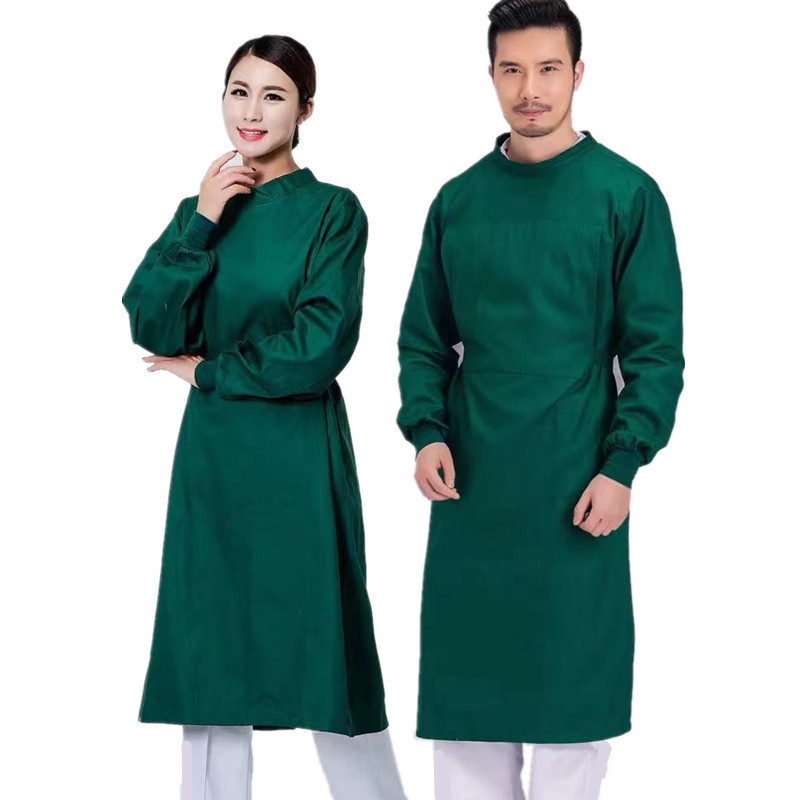 AQTQ Medical Hospital Operating Room Chlorine Resistant Scrub Nurse Doctor Uniforms Washable Reusable Long Sleeve Surgical Gowns