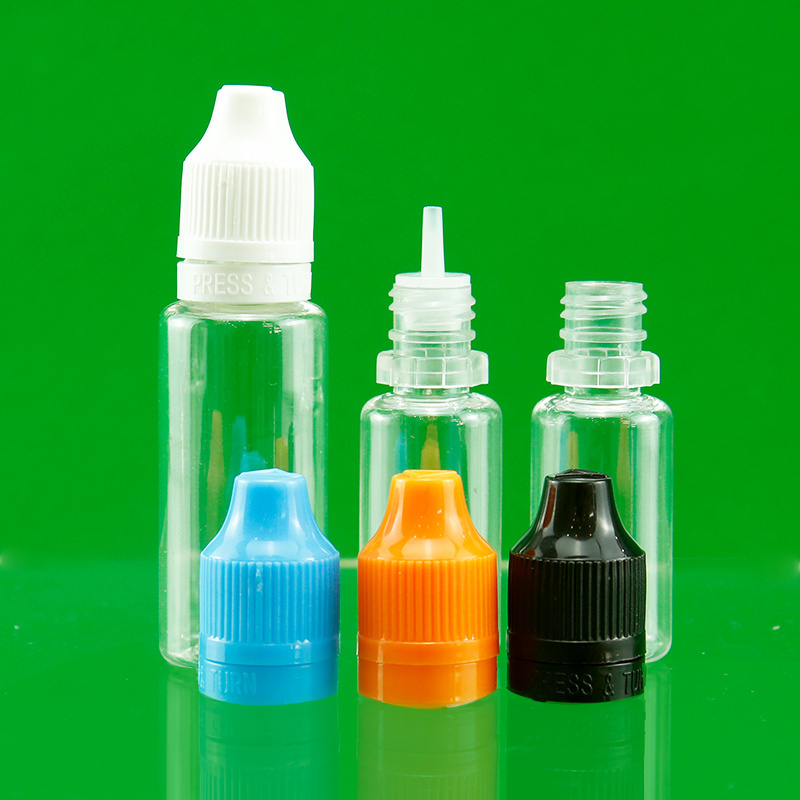 10ml 20ml PET Plastic Packaging Empty Plastic Cap Liquid Oil Bottles With Childproof Cap