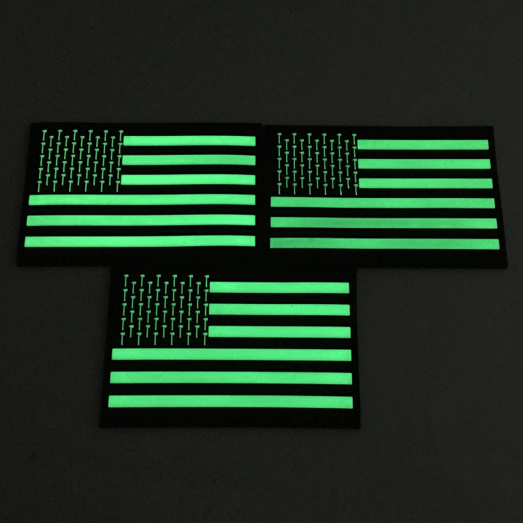 Flag logo patch clothing patches dress dark glow  patches