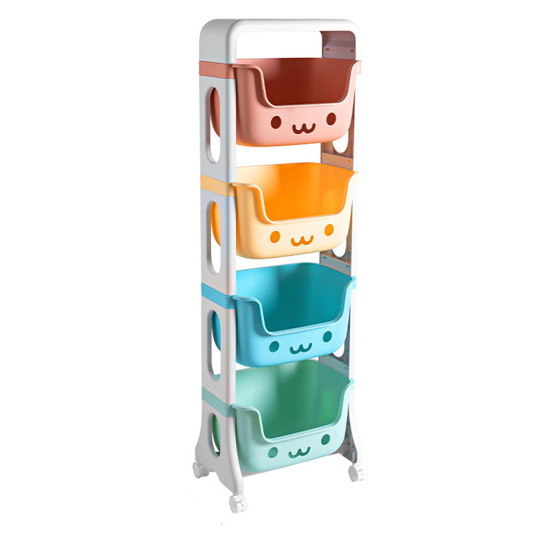 Kids Toys Organizer 2/3 Tiers Multifunction Storage Rack Holder, Plastic Bin Box Sundries Children Playroom Organizer