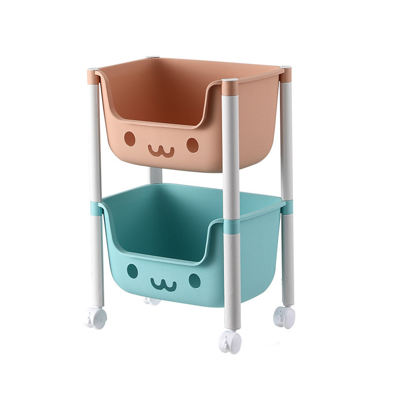 Smart-Furn Toy Storage cabinet Rack for kid boy teddler Home bedroom trolley plastic Shelf bedside Snack organizer Multi-layer